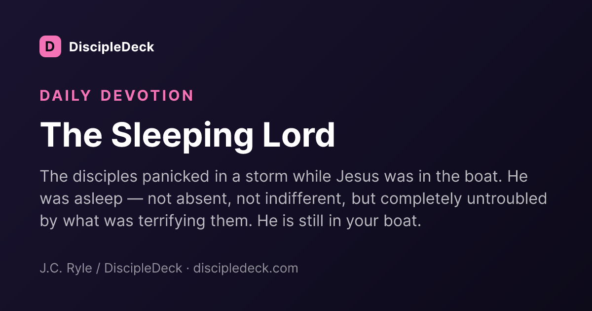 Shareable DiscipleDeck devotional for The Sleeping Lord