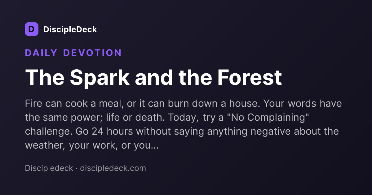 Shareable DiscipleDeck devotional for The Spark and the Forest