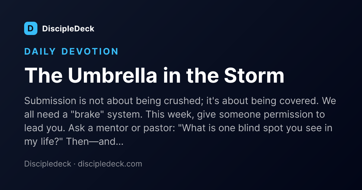 Shareable DiscipleDeck devotional for The Umbrella in the Storm