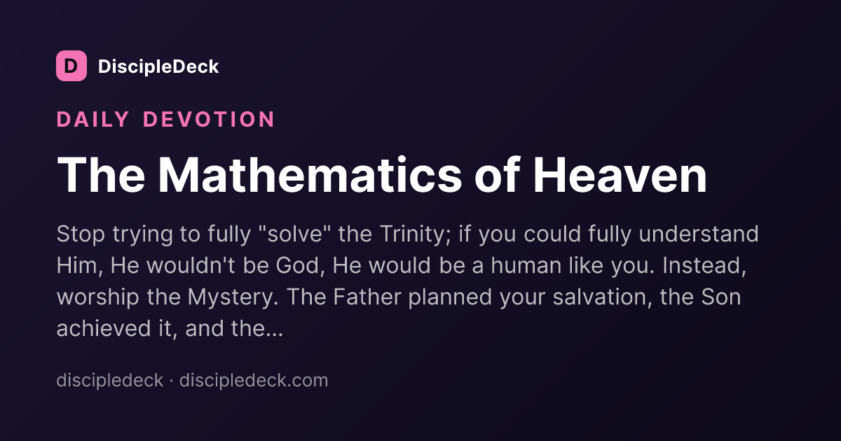 Shareable DiscipleDeck devotional for The Mathematics of Heaven