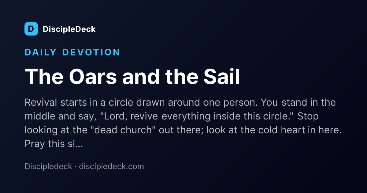 Shareable DiscipleDeck devotional for The Oars and the Sail