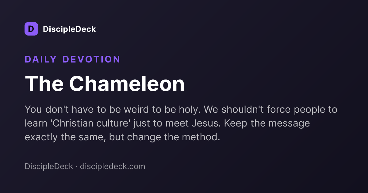 Shareable DiscipleDeck devotional for The Chameleon