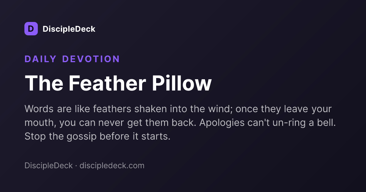 Shareable DiscipleDeck devotional for The Feather Pillow