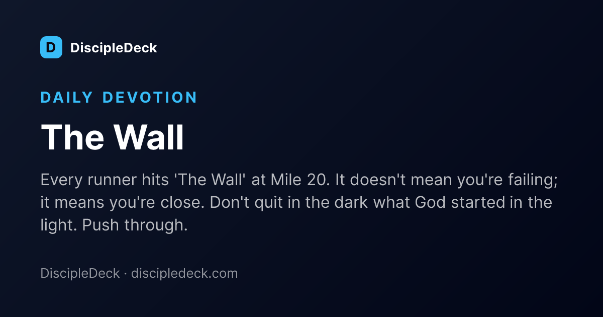 Shareable DiscipleDeck devotional for The Wall