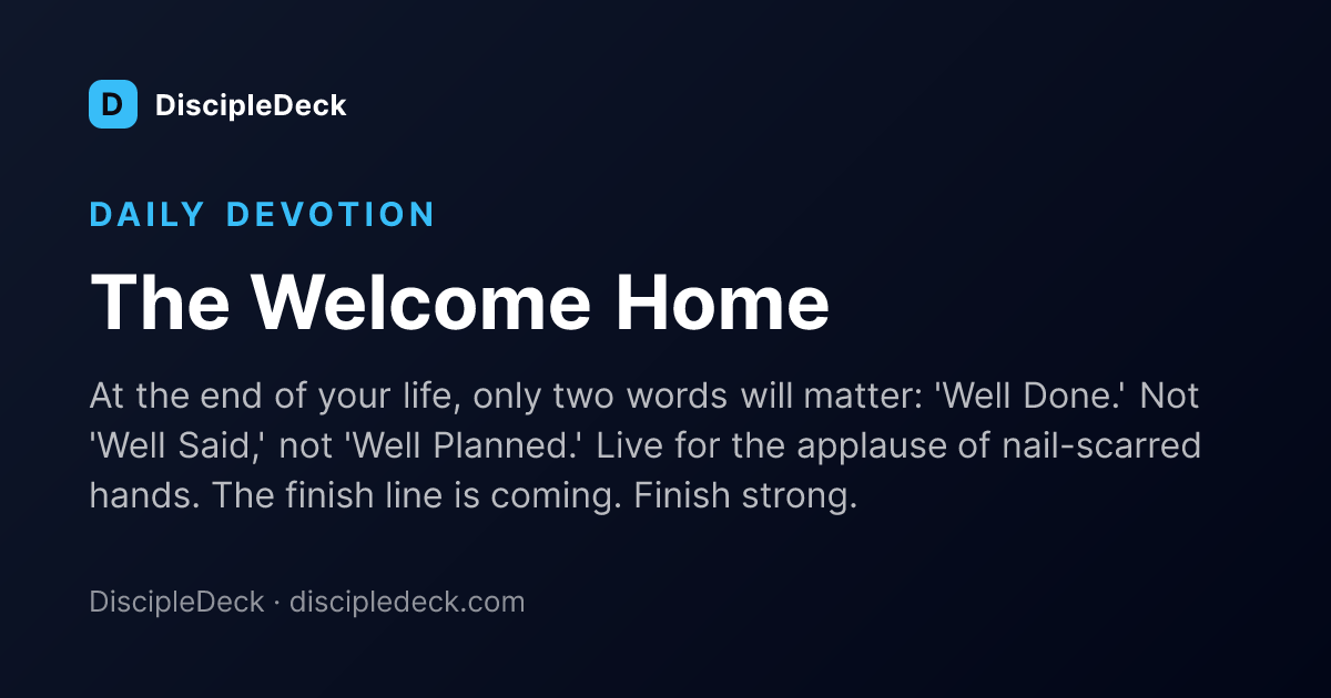 Shareable DiscipleDeck devotional for The Welcome Home