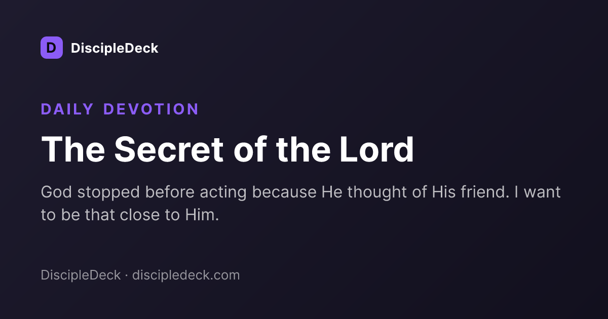 Shareable DiscipleDeck devotional for The Secret of the Lord