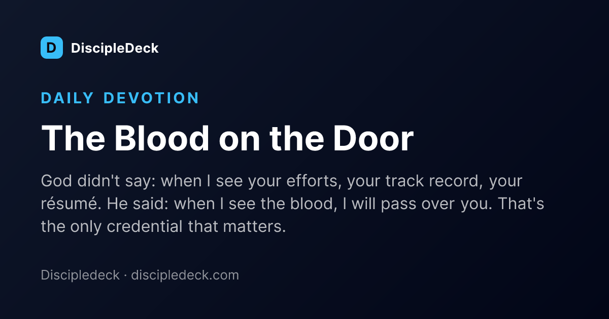 Shareable DiscipleDeck devotional for The Blood on the Door