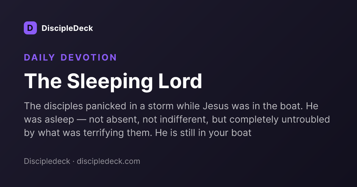 Shareable DiscipleDeck devotional for The Sleeping Lord