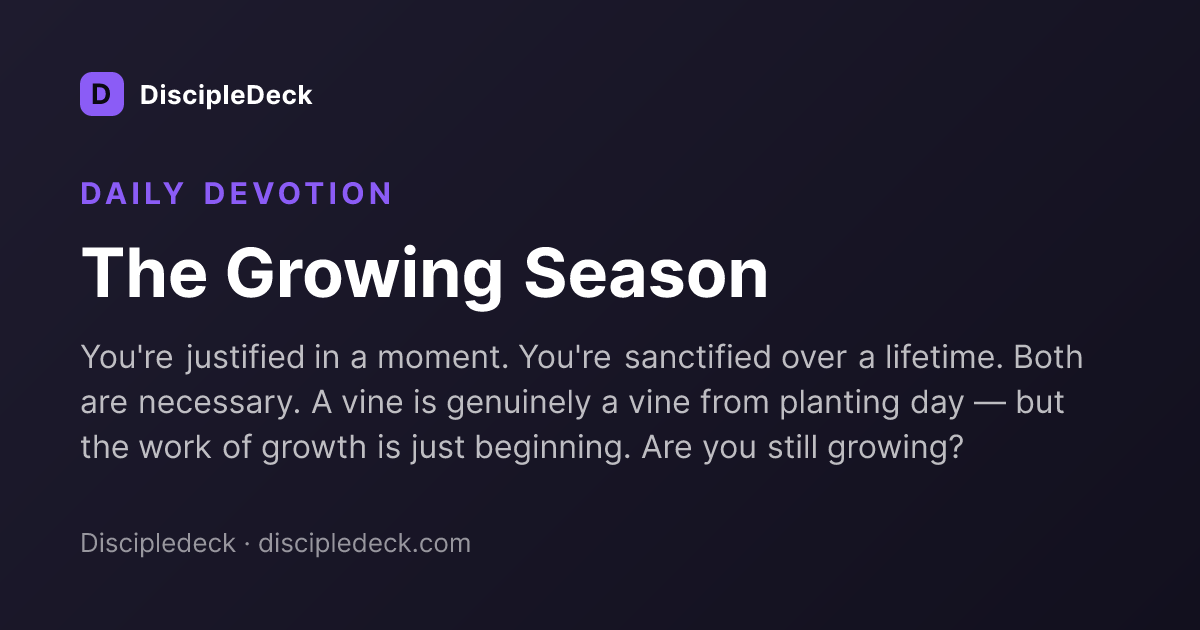 Shareable DiscipleDeck devotional for The Growing Season