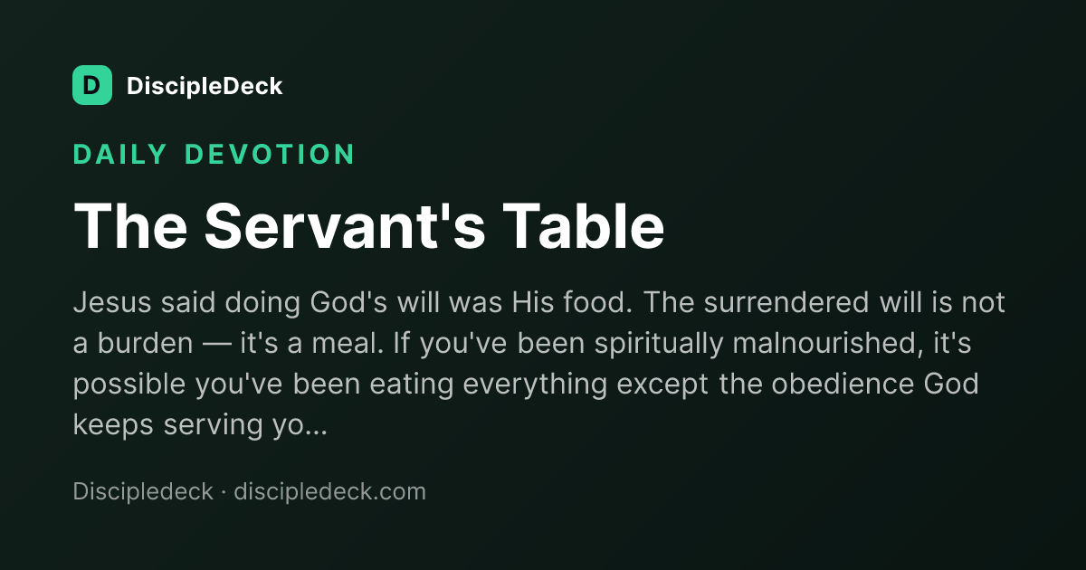 Shareable DiscipleDeck devotional for  The Servant's Table