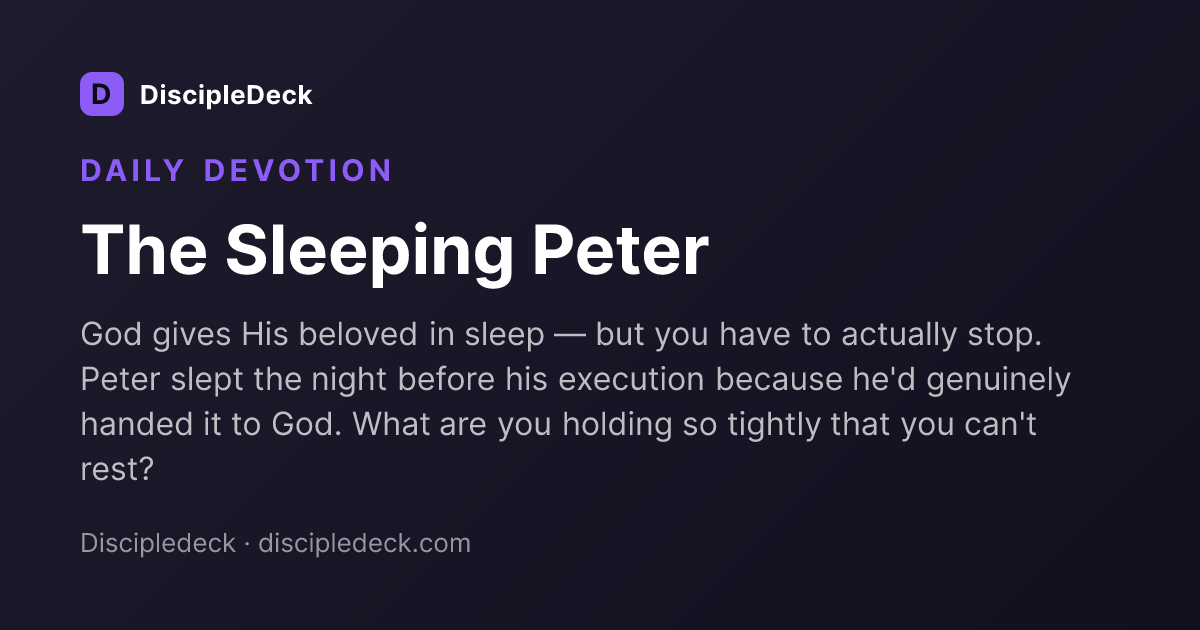 Shareable DiscipleDeck devotional for The Sleeping Peter
