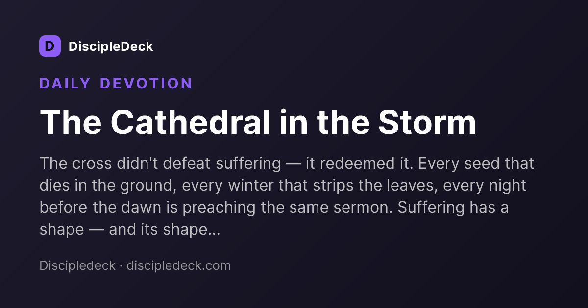 Shareable DiscipleDeck devotional for The Cathedral in the Storm