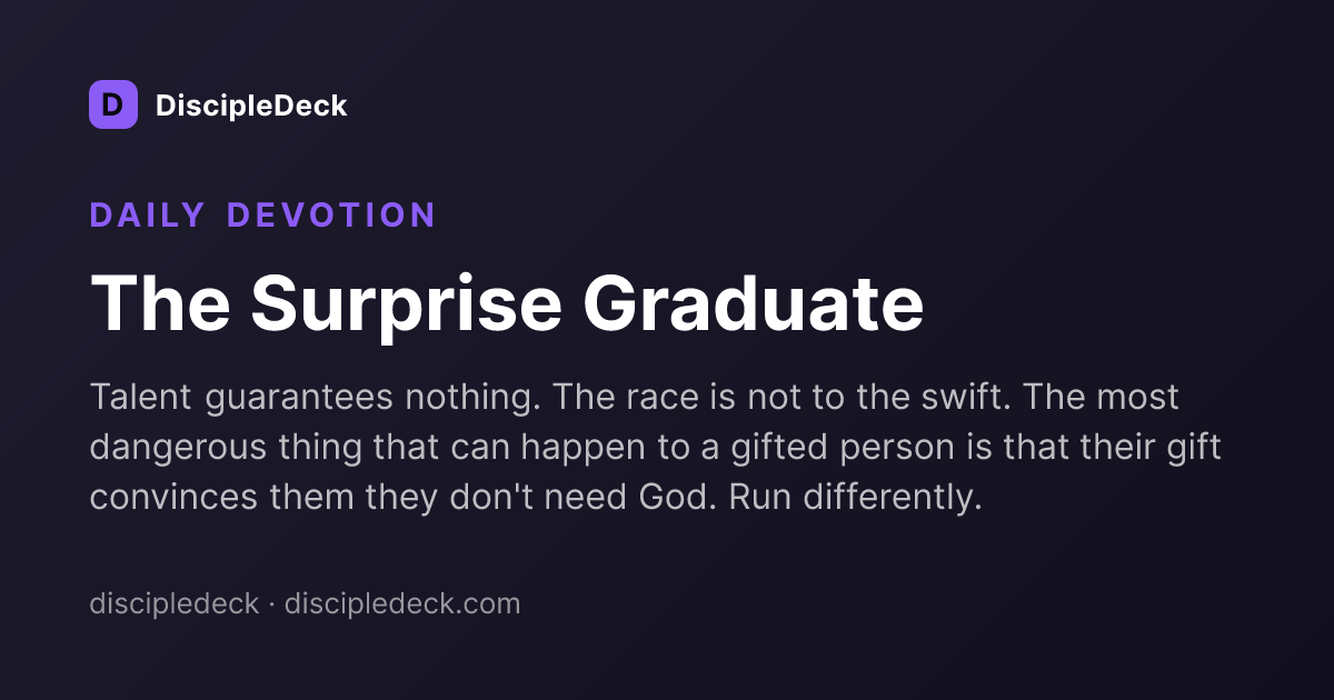 Shareable DiscipleDeck devotional for  The Surprise Graduate
