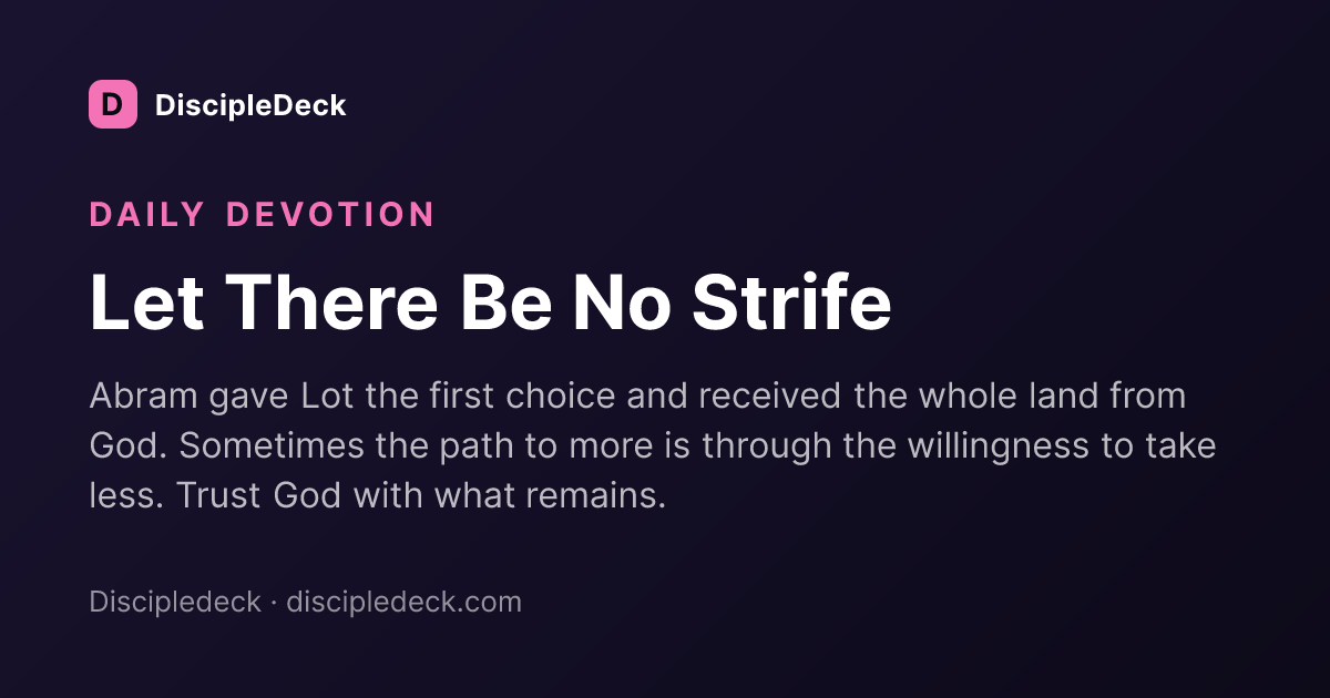 Shareable DiscipleDeck devotional for  Let There Be No Strife