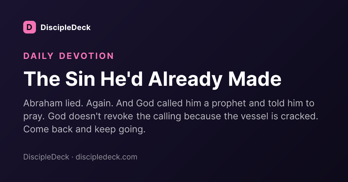 Shareable DiscipleDeck devotional for The Sin He'd Already Made