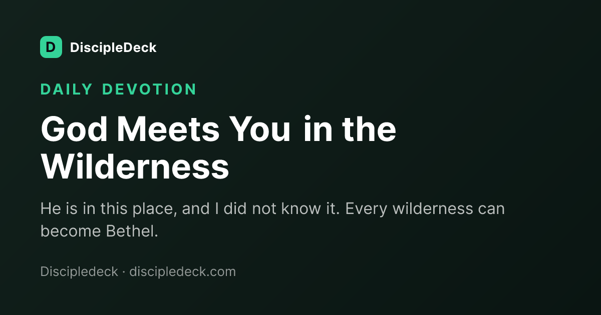 Shareable DiscipleDeck devotional for God Meets You in the Wilderness