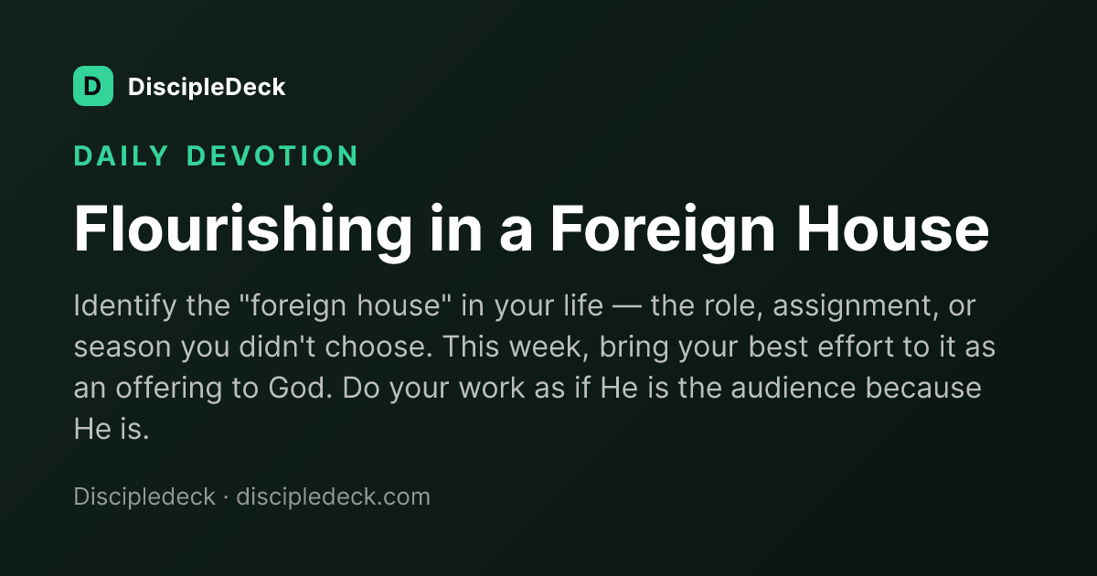 Shareable DiscipleDeck devotional for  Flourishing in a Foreign House