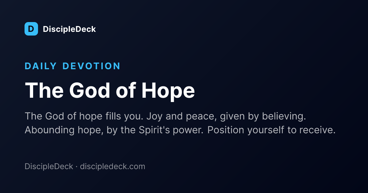 Shareable DiscipleDeck devotional for The God of Hope